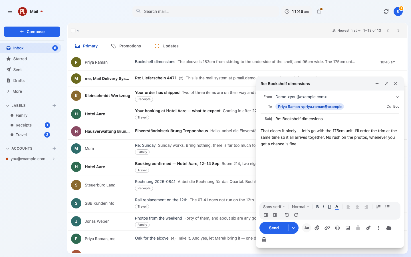 Writing a message